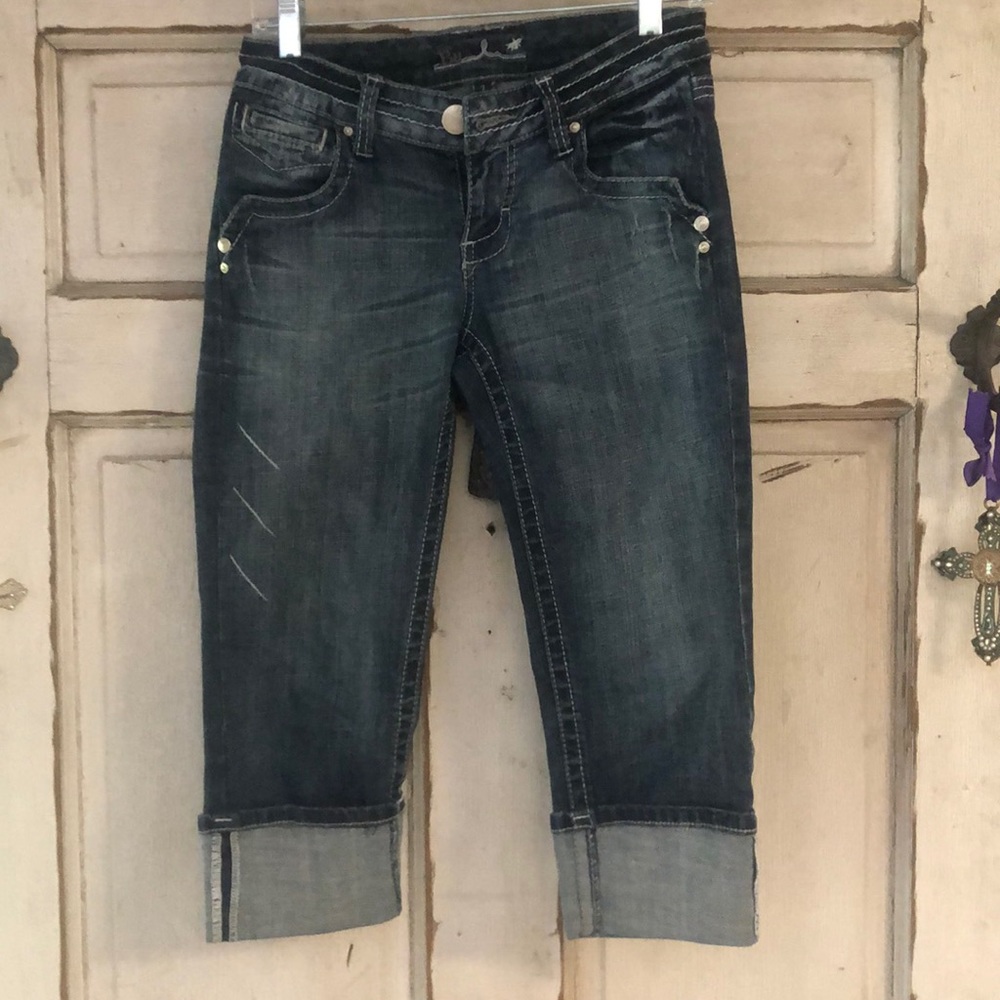Bu from Malibu jeans juniors Size 3 capri Denim Summer Beach Vacation Cr…